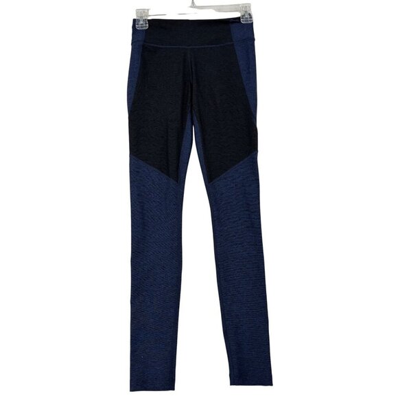Outdoor Voices Warmup Leggings Size XS Navy Black Full Length Waistband Pocket - Picture 1 of 10